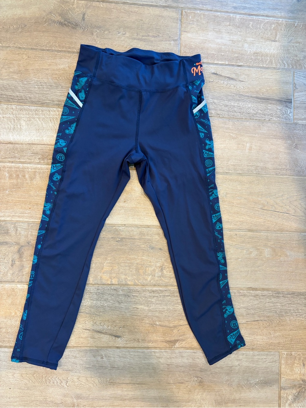 RunDisney Walt Disney World Marathon Leggings Navy Womens M Running Tights